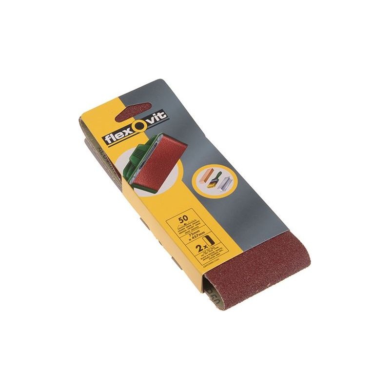Flexovit Cloth Sanding Belt 457 x 75mm Coarse 50G (Pack 2)