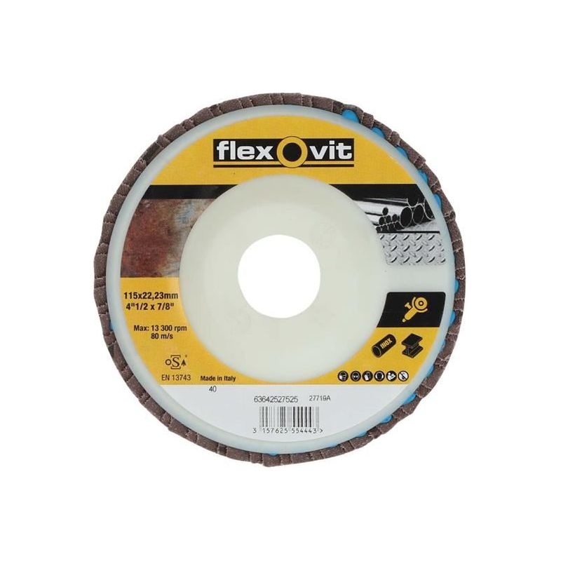 Flexovit Flap Disc For Angle Grinders 115mm 80G