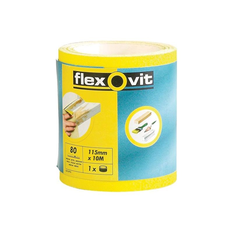 Flexovit High Performance Sanding Roll 115mm x 50m Medium 80G