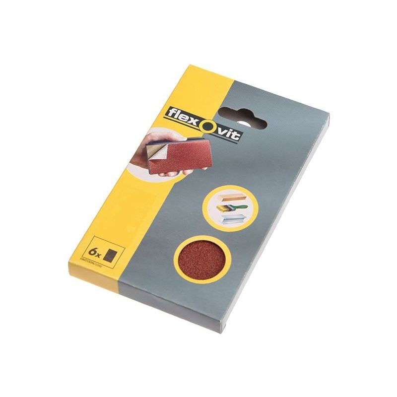Flexovit Hook & Loop Sanding Block Refill Kit Coarse 50g (6)