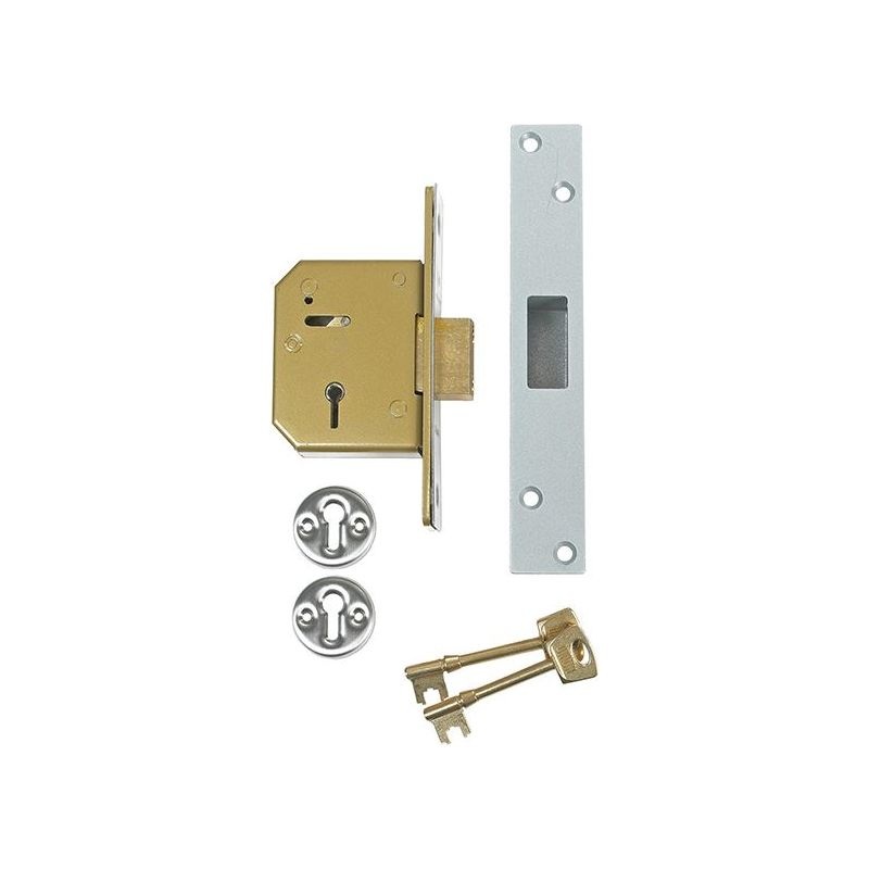 Union 3G115 C Series 5 Lever Deadlock 67mm 2.5in Satin Brass