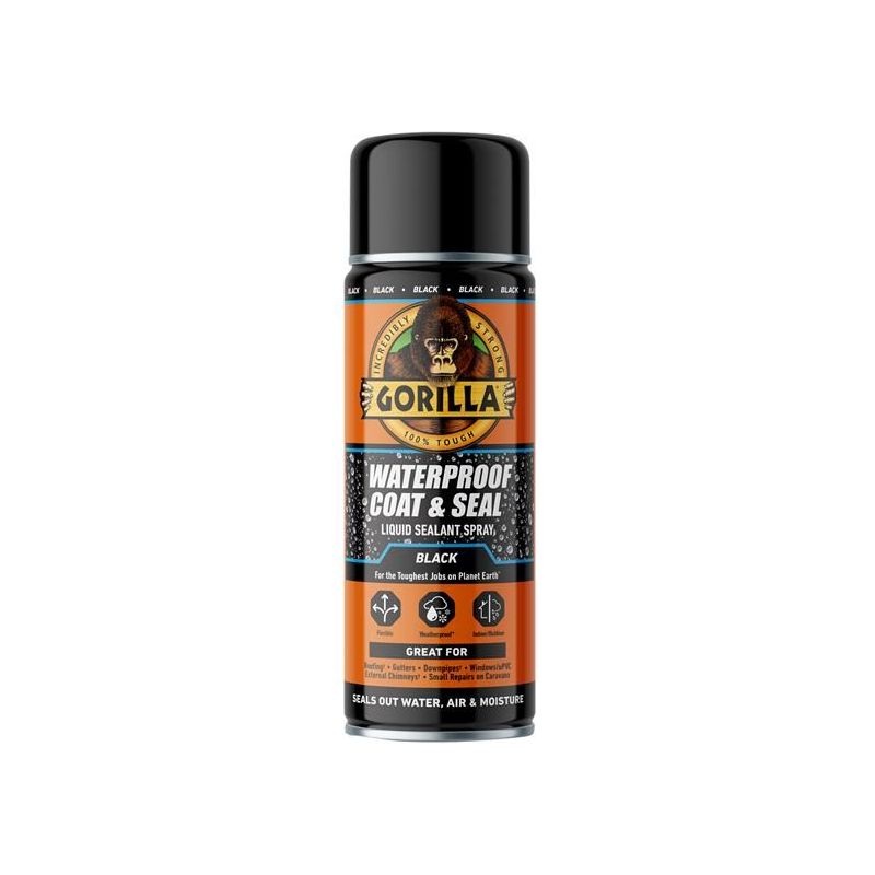 Gorilla Glue Waterproof Coat & Seal Spray Black 450ml