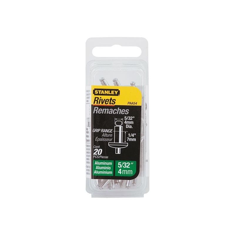 Stanley Hand Tools 1-PAA54 Aluminium Rivets Medium 4 x 7mm Pack of 20