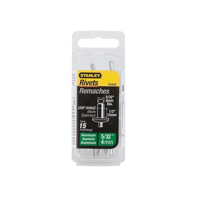 Stanley Hand Tools 1-PAA58 Aluminium Rivets Long 4 x 12mm Pack of 15