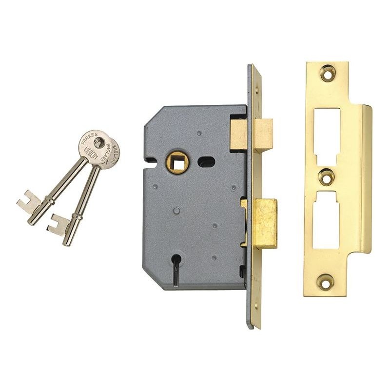Union 2277 3 Lever Mortice Sashlock Satin Chrome 77.5mm 3in Box