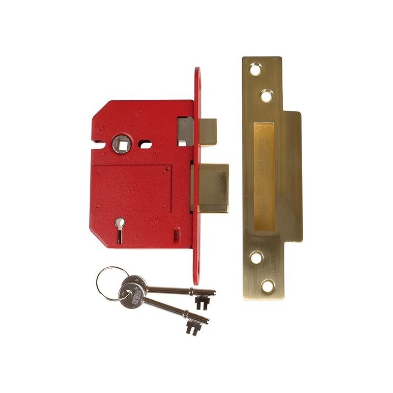Union StrongBOLT 2200S BS 5 Lever Mortice Sashlock Satin Brass 81mm Box