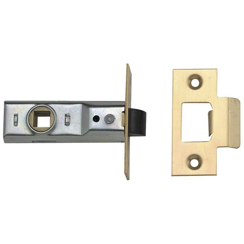 Union Tubular Mortice Latch 2648 Polished Brass 64mm 2.5in Box