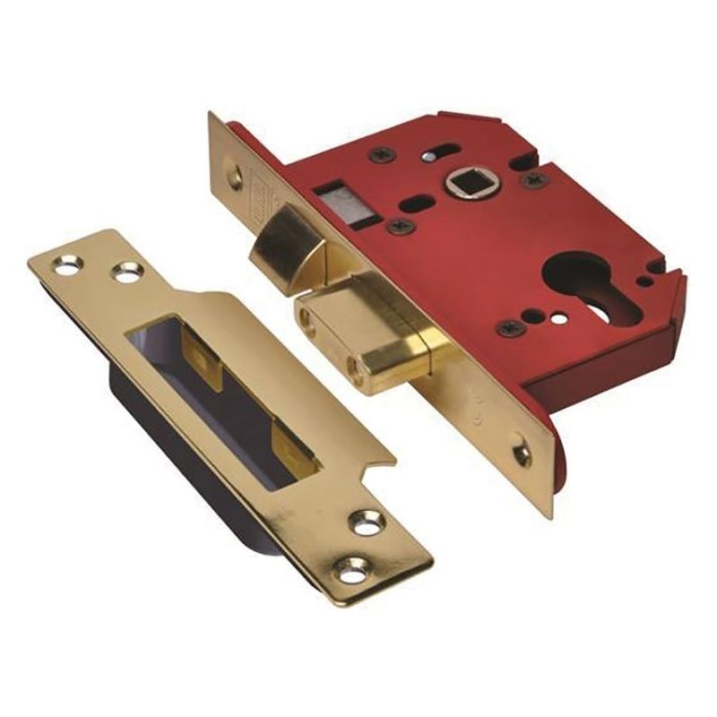 Union StrongBOLT 22EU EUS-PB-3.0 Euro Sashlock Plated Brass 81mm 3in
