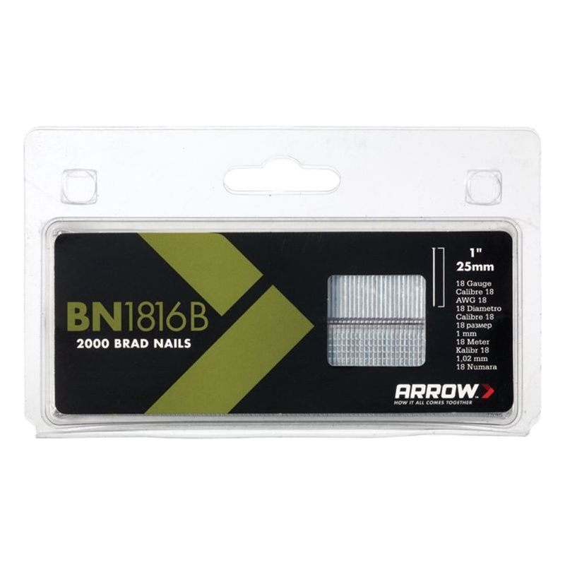 Arrow BN1816B Brad Nails 25mm Brown Head (Pack 2000)