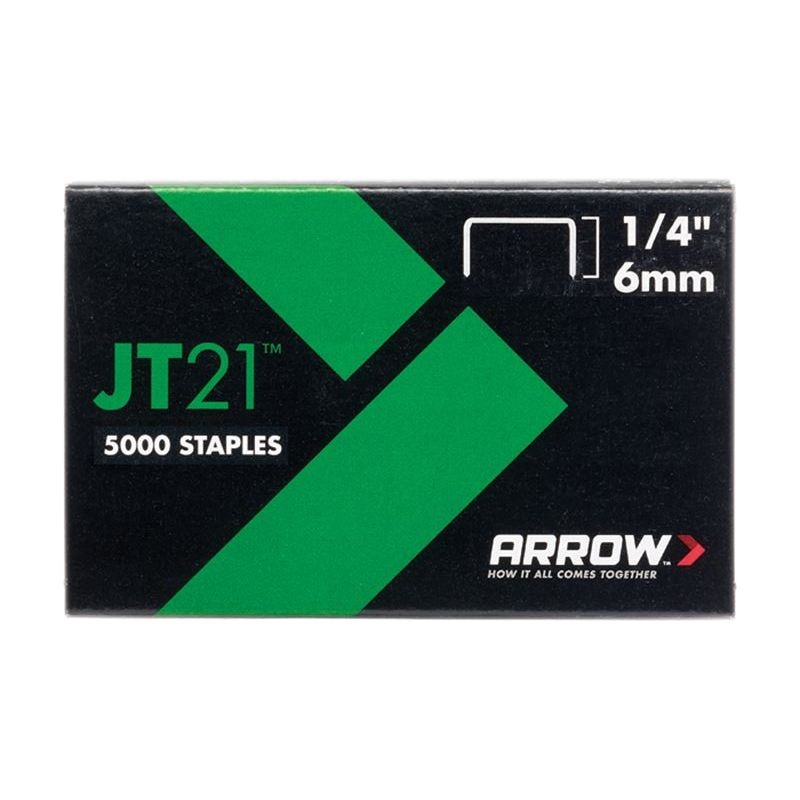 Arrow JT21 T27 Staples 6mm (1/4in) (Box 5000)