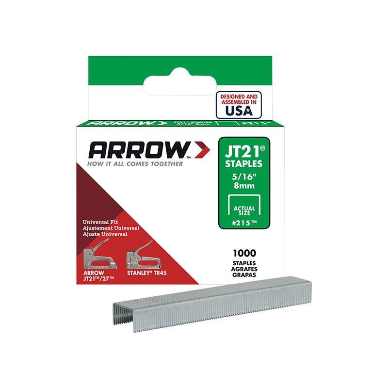 Arrow JT21 T27 Staples 8mm ( 5/16in) (Box 5000)