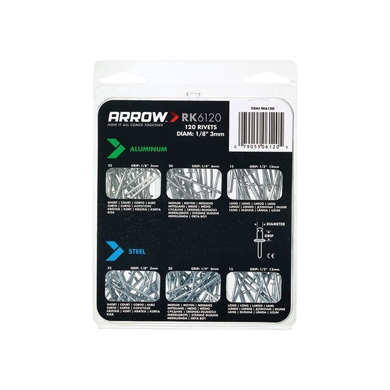 Arrow RK6120 Multi Rivet Pack (120)