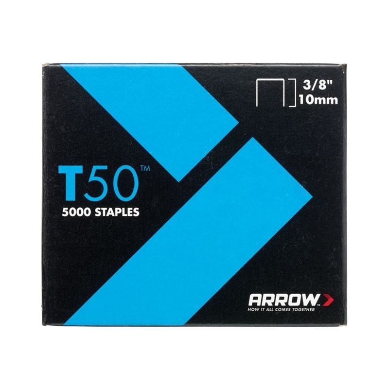 Arrow T50 Staples 10mm (3/8in) (Pack 5000, 4 x 1250)