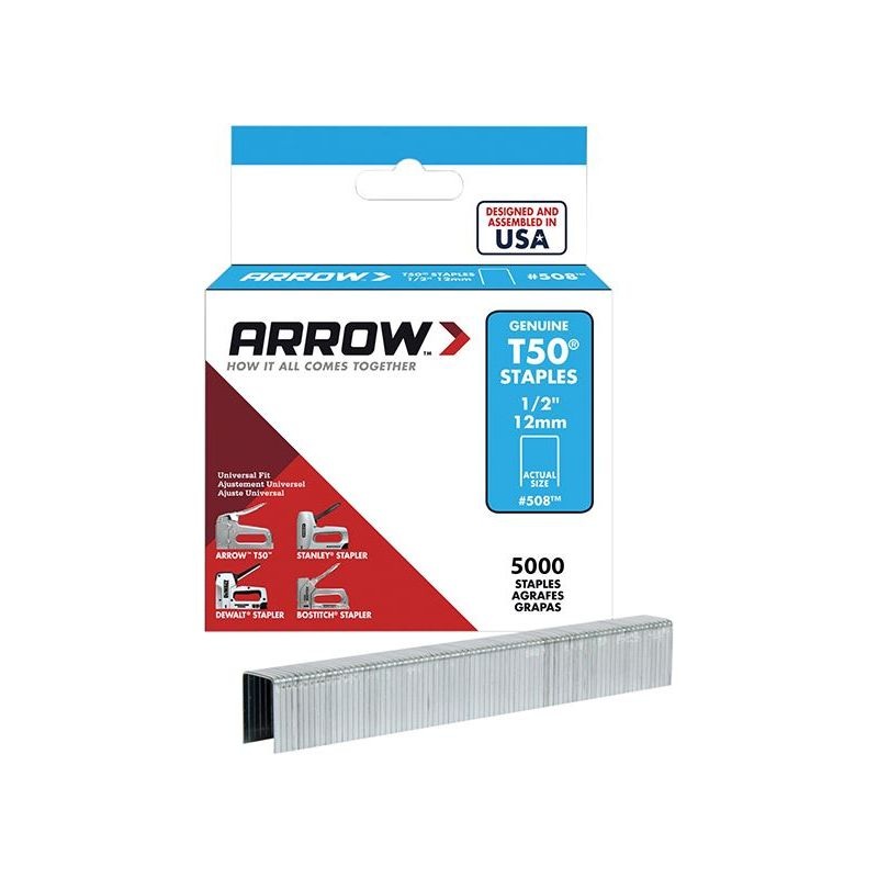 Arrow T50 Staples 12mm (1/2in) (Bulk Pack 5000)