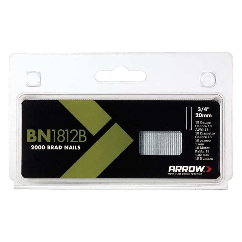 Arrow BN1812B Brad Nails 20mm Brown Head (Pack 2000)