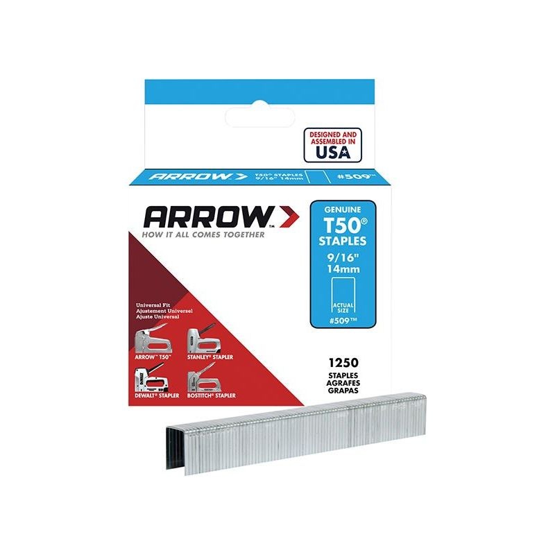Arrow T50 Staples 14mm (9/16in) (Box 1250)