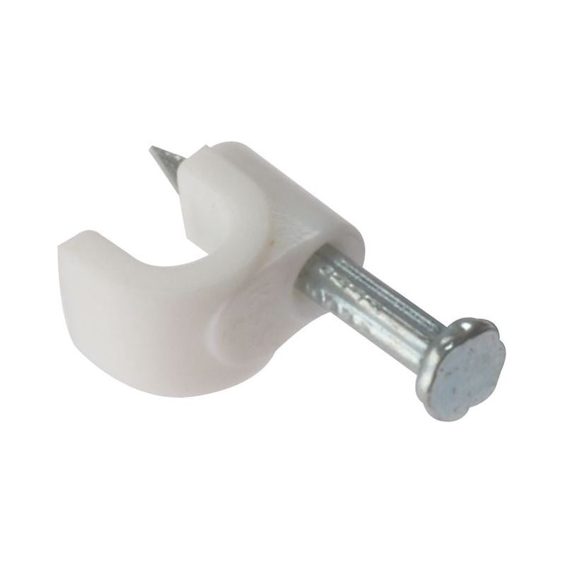 Forgefix Cable Clip Round White 5-6mm Box 100