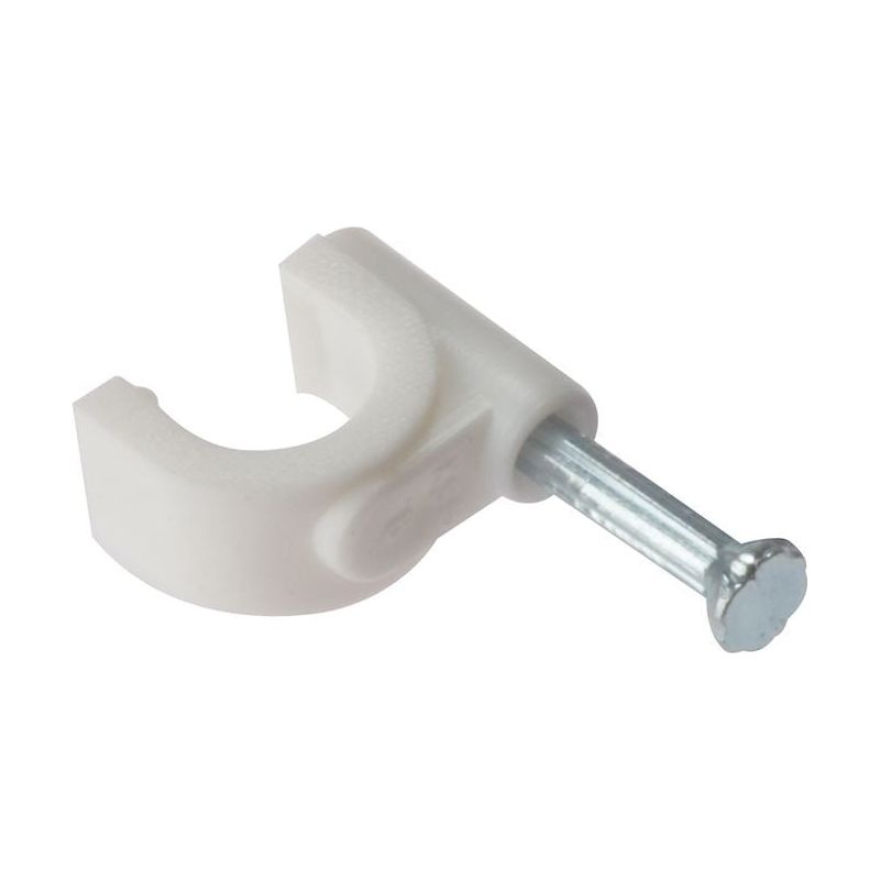 Forgefix Cable Clip Round White 7-8mm Box 100