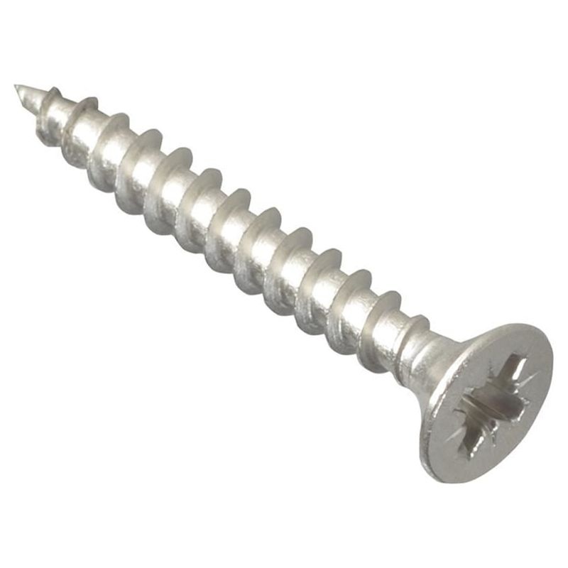 Forgefix Multi-Purpose Pozi Compatible Screw CSK ST S/Steel 4.0 x 30mm Box 200