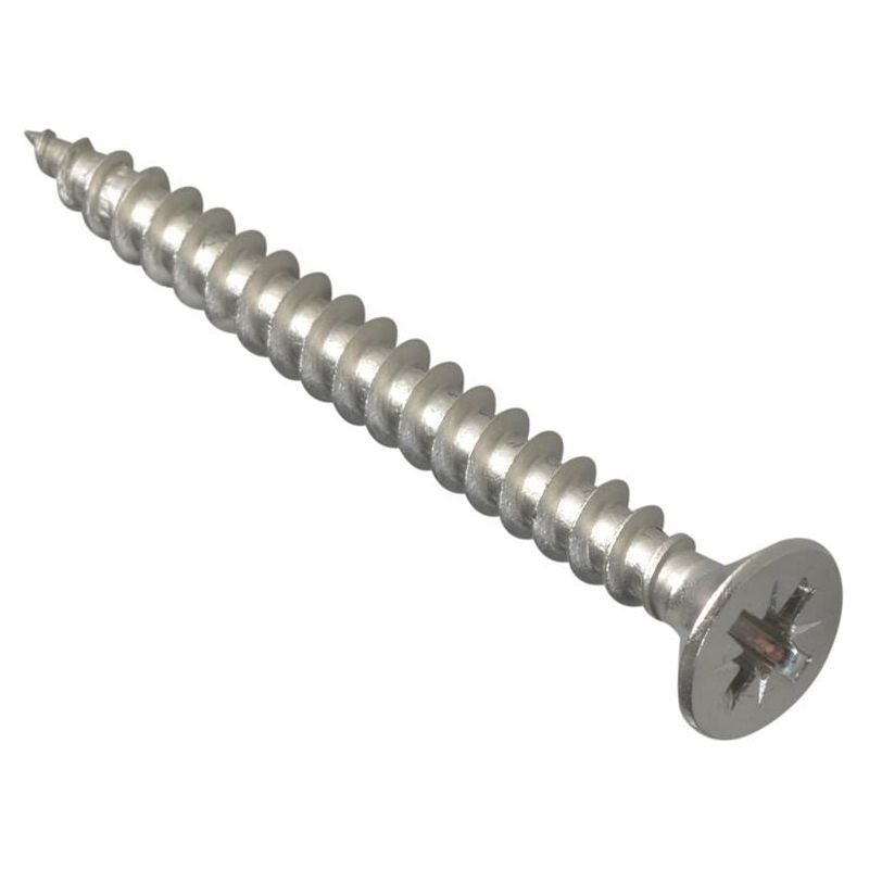 Forgefix Multi-Purpose Pozi Compatible Screw CSK ST S/Steel 5.0 x 50mm Box 200