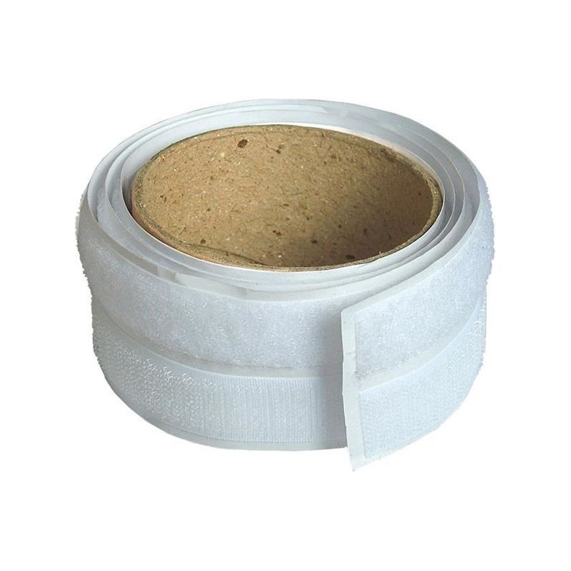Faithfull Hook & Loop Self-Adhesive Tape 20mm x 1m White