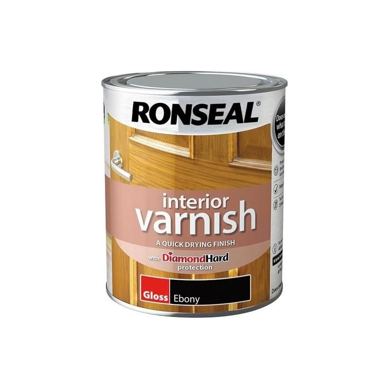 Ronseal Interior Varnish Quick Dry Gloss Ebony 750ml
