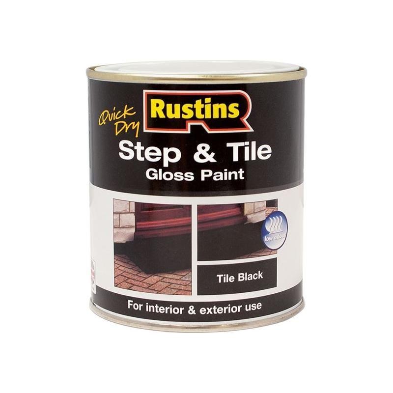 Rustins Quick Dry Step & Tile Paint Gloss Black 250ml