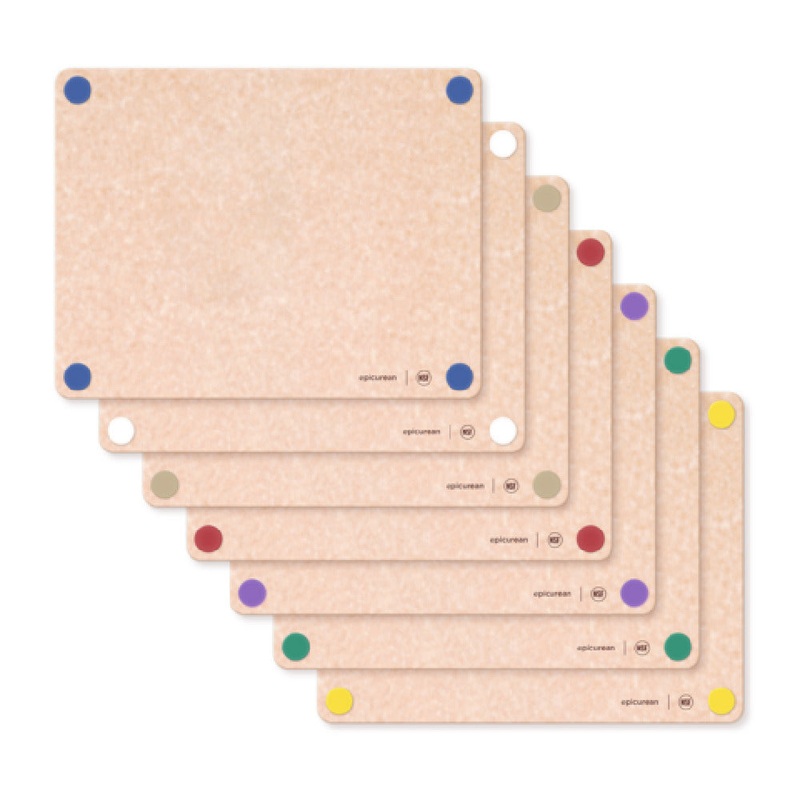 Epicurean 622C-141101 Epicurean HACCP Non-Slip Cutting Board 14.5 X 11.25 X 3/8 In Natural 7-Piece Set
