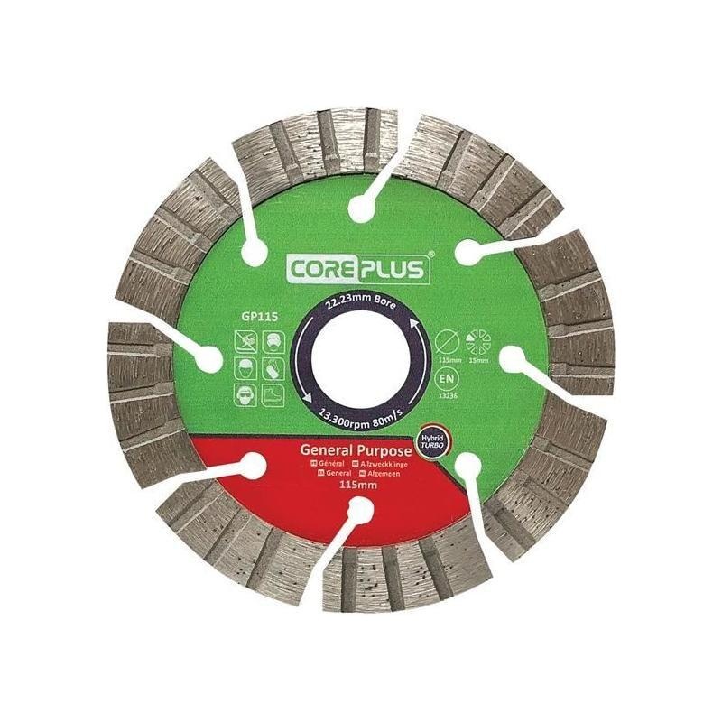 Coreplus GP115 General-Purpose Hybrid Turbo Diamond Blade 115mm