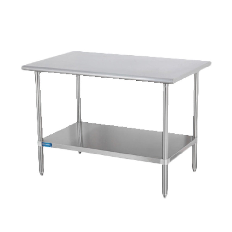 Sapphire Manufacturing SMT-2436S Work Table 36W X 24D 18/400 Stainless Steel Reinforced Top