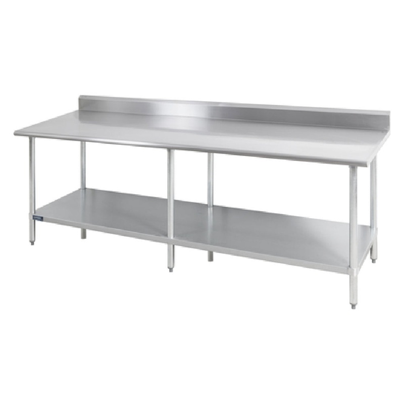 Sapphire Manufacturing SMTB-2496G Work Table 96W X 24D 18/400 Stainless Steel Reinforced Top