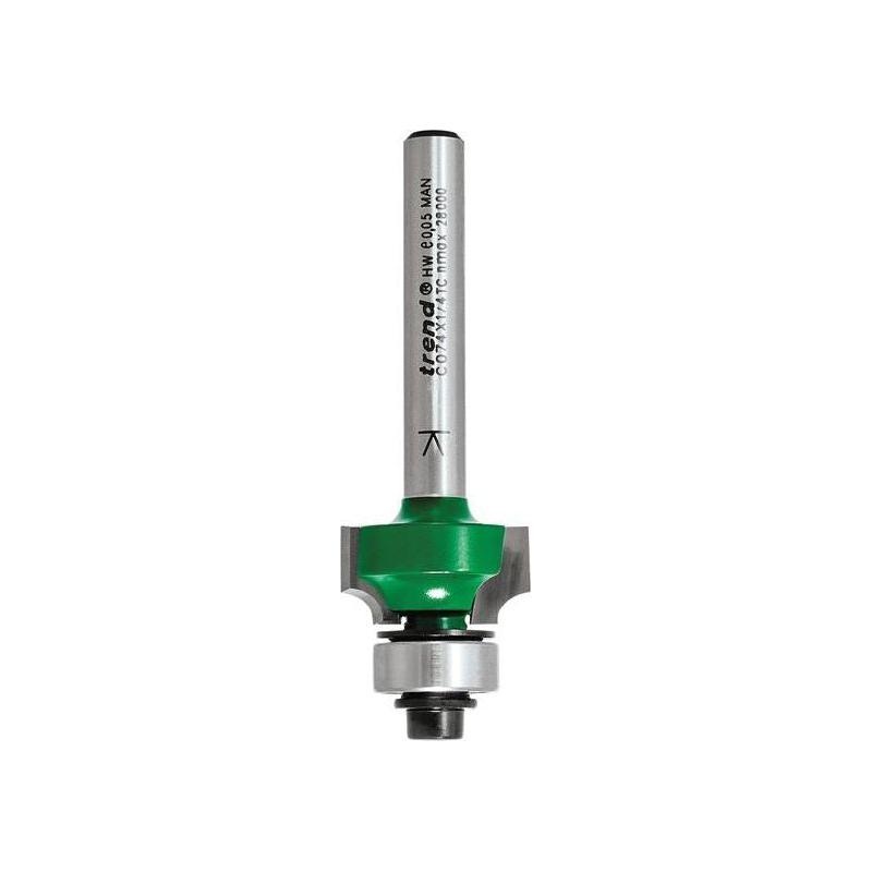 Trend C074 x 1/4 TC Round Over Two Flute Cutter 3.2 x 9.5mm