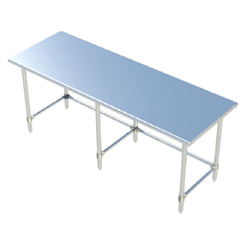 Sapphire Manufacturing SMTO-2496G Work Table 96W X 24D 18/400 Stainless Steel Reinforced Top