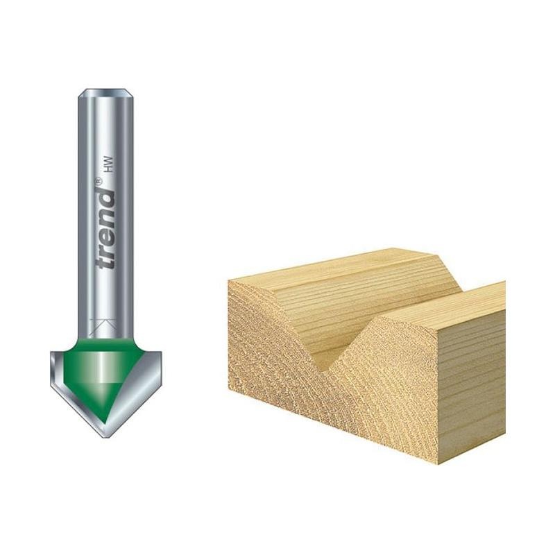 Trend C044 x 1/4 TCT CraftPro Chamfer V-Groove Cutter 45 6.0 x 12.7mm