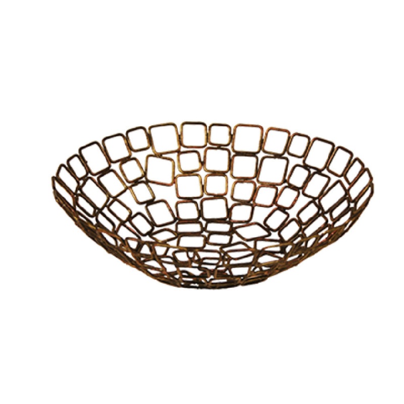 FOH BBK011GOI22 Wireware Coppered Link Basket 10 Dia. X 3 Round