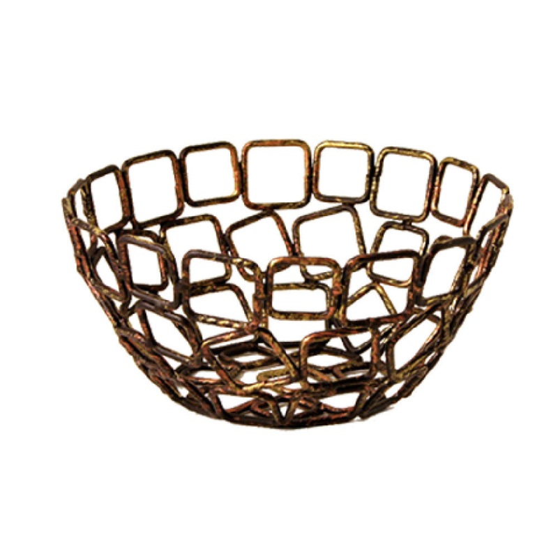 FOH BBK012GOI23 Wireware Coppered Link Bowl 5-1/2 Dia. X 2-1/2 Round