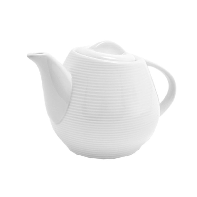 FOH BTP002WHP12 Spiral Teapot 15 Oz. 4 Dia. X 4