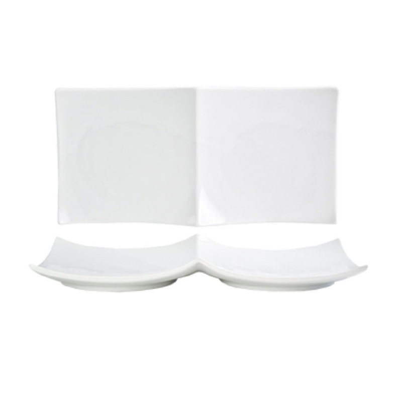 FOH DAP034WHP23 Origami Plate 10 X 5 X 1 Rectangular