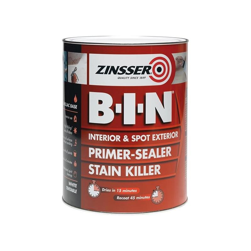 Zinsser B.I.N Primer, Sealer & Stain Killer Paint White 5 litre