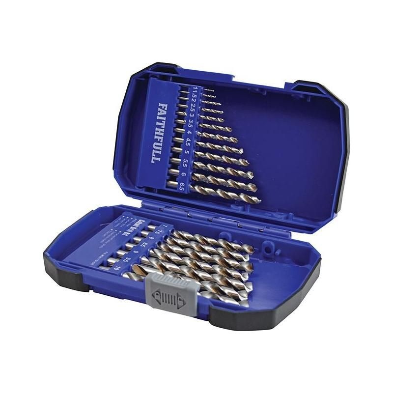 Faithfull Cobalt HSS Drill Set M35 1-10mm 19 Piece