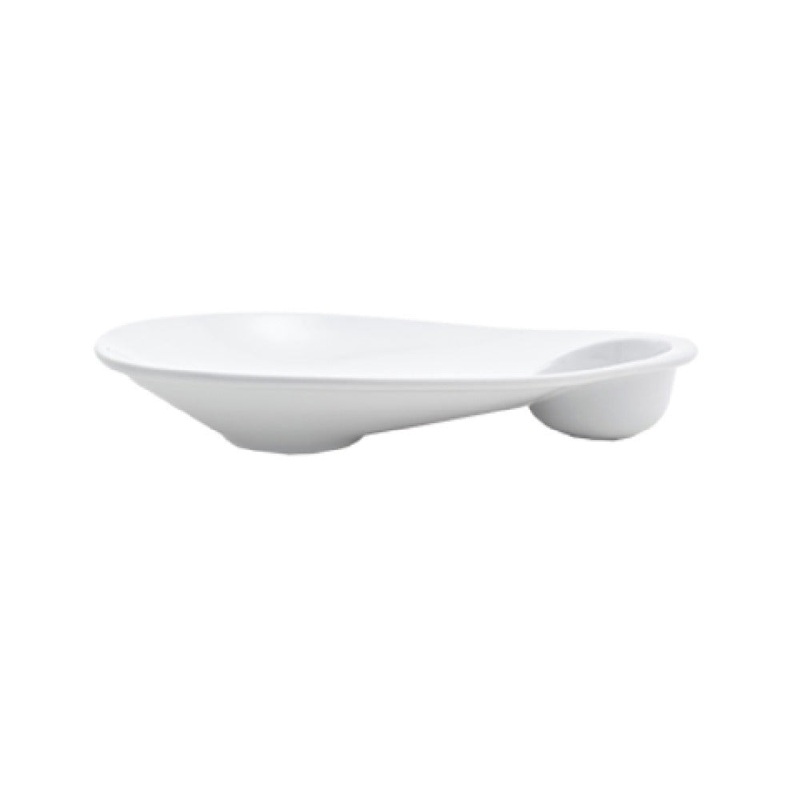 FOH DAP057WHP21 Ellipse Sampler Plate 2-compartment 2 Oz.