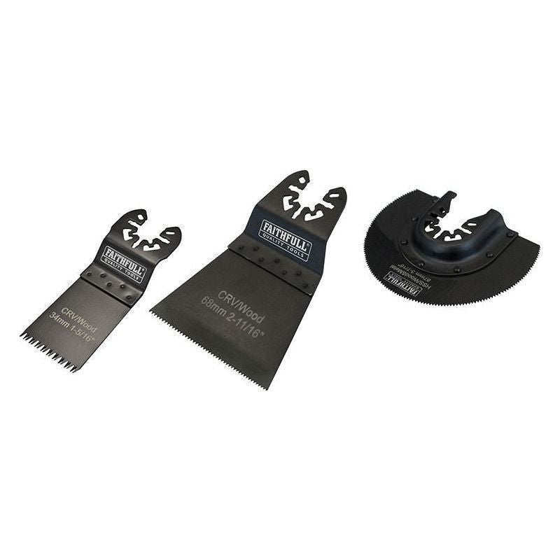 Faithfull Multi-Function Tool Blade Set, 3 Piece