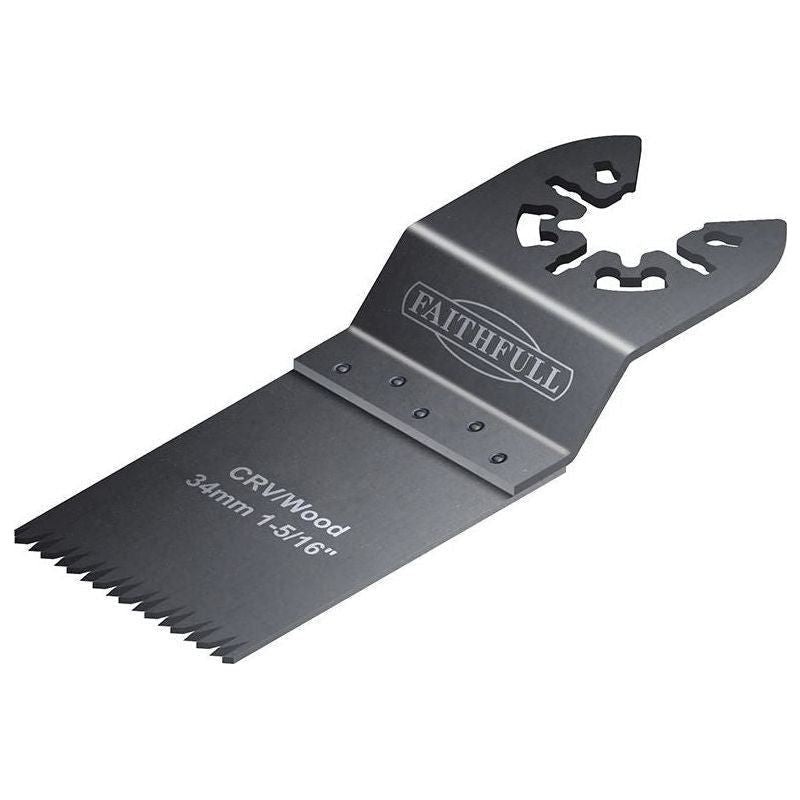 Faithfull Multi-Function Tool CrV Flush Cut Wood Blade Ground Side Set 34mm