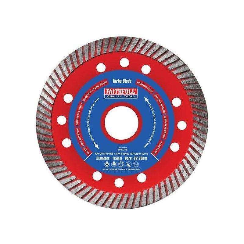 Faithfull Turbo Cut Diamond Blade 115 x 22mm