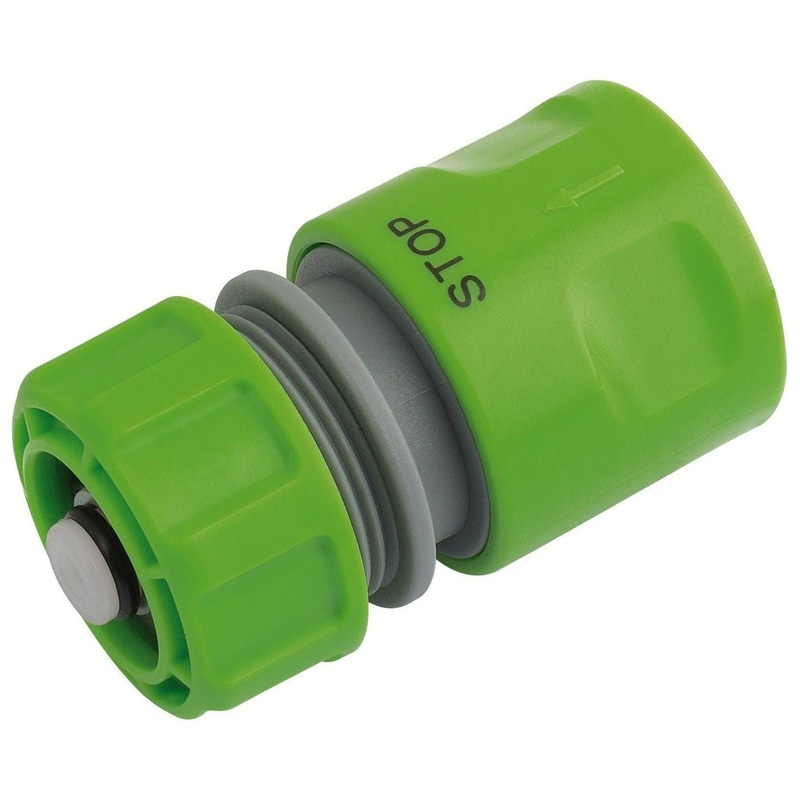 Draper Garden Hose Connector with Water Stop Feature, 1/2 25902