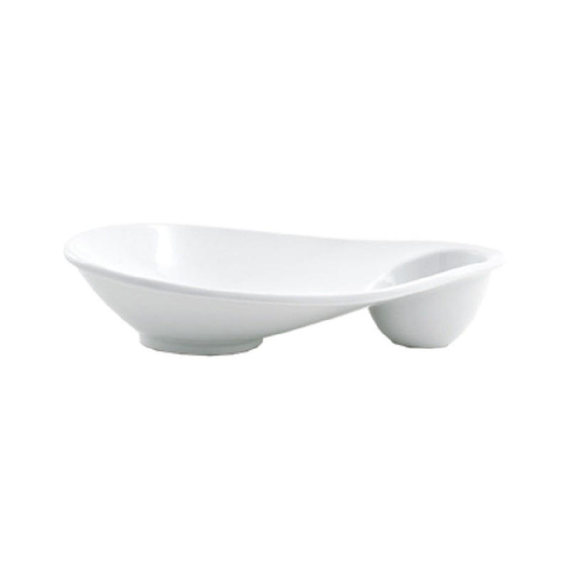 FOH DAP052WHP22 Ellipse Sampler Plate 2-compartment 1 Oz. Well