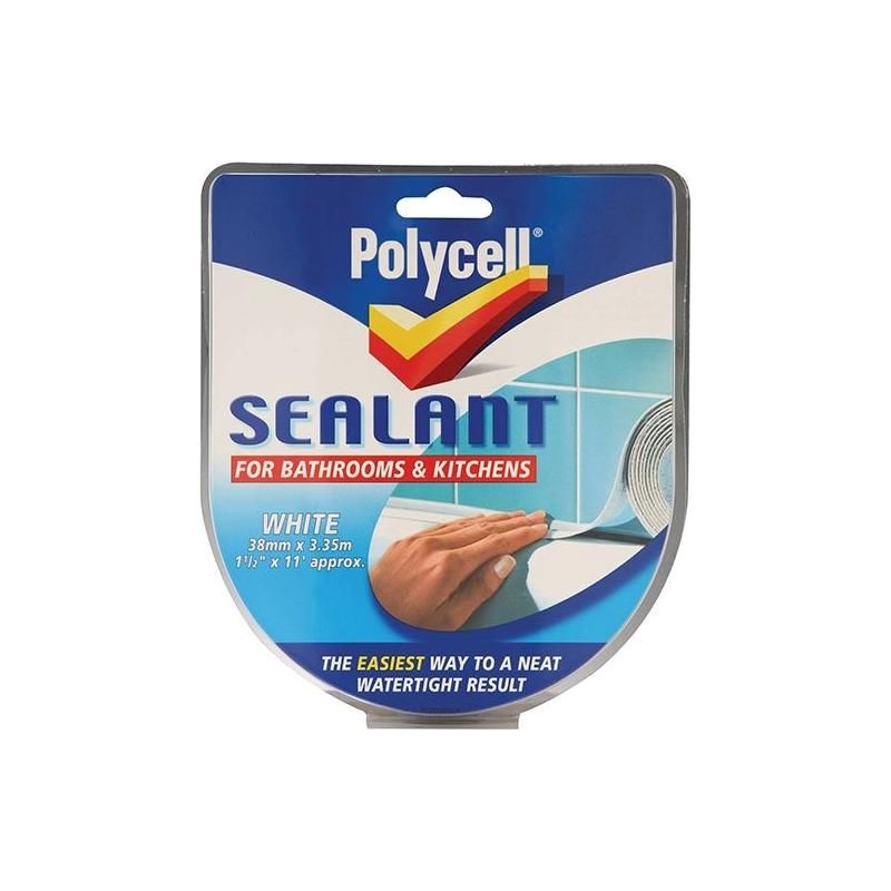 Polycell Sealant Strip Kitchen / Bathroom White 41mm