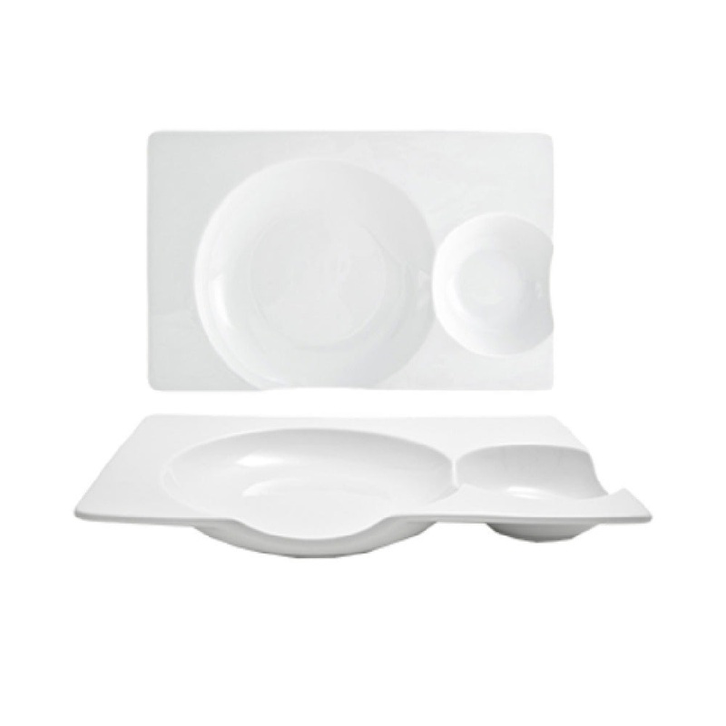FOH DDP052WHP22 Harmony Bento Plate 11 X 7 Rectangular
