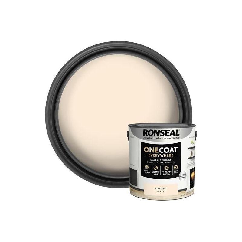 Ronseal One Coat Everywhere Interior Paint Almond Matt 2.5 litre