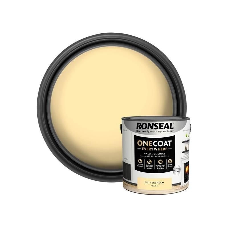 Ronseal One Coat Everywhere Interior Paint Buttercream Matt 2.5 litre